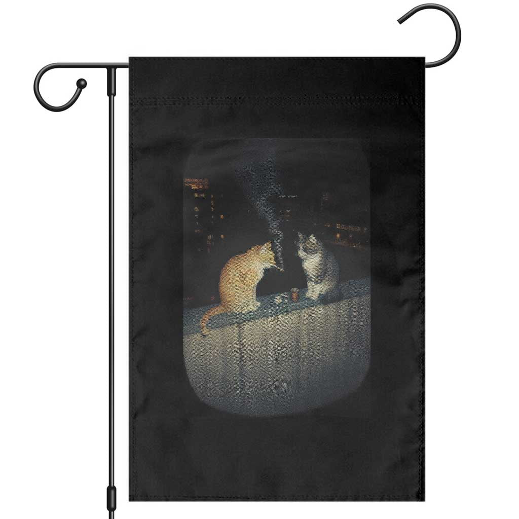 Funny Smoking Cat Garden Flag Retro 90s Grunge Kitty Streetwear Meme - Wonder Print Shop