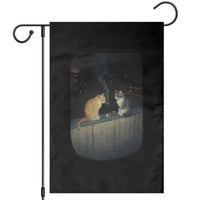 Funny Smoking Cat Garden Flag Retro 90s Grunge Kitty Streetwear Meme - Wonder Print Shop