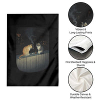 Funny Smoking Cat Garden Flag Retro 90s Grunge Kitty Streetwear Meme - Wonder Print Shop