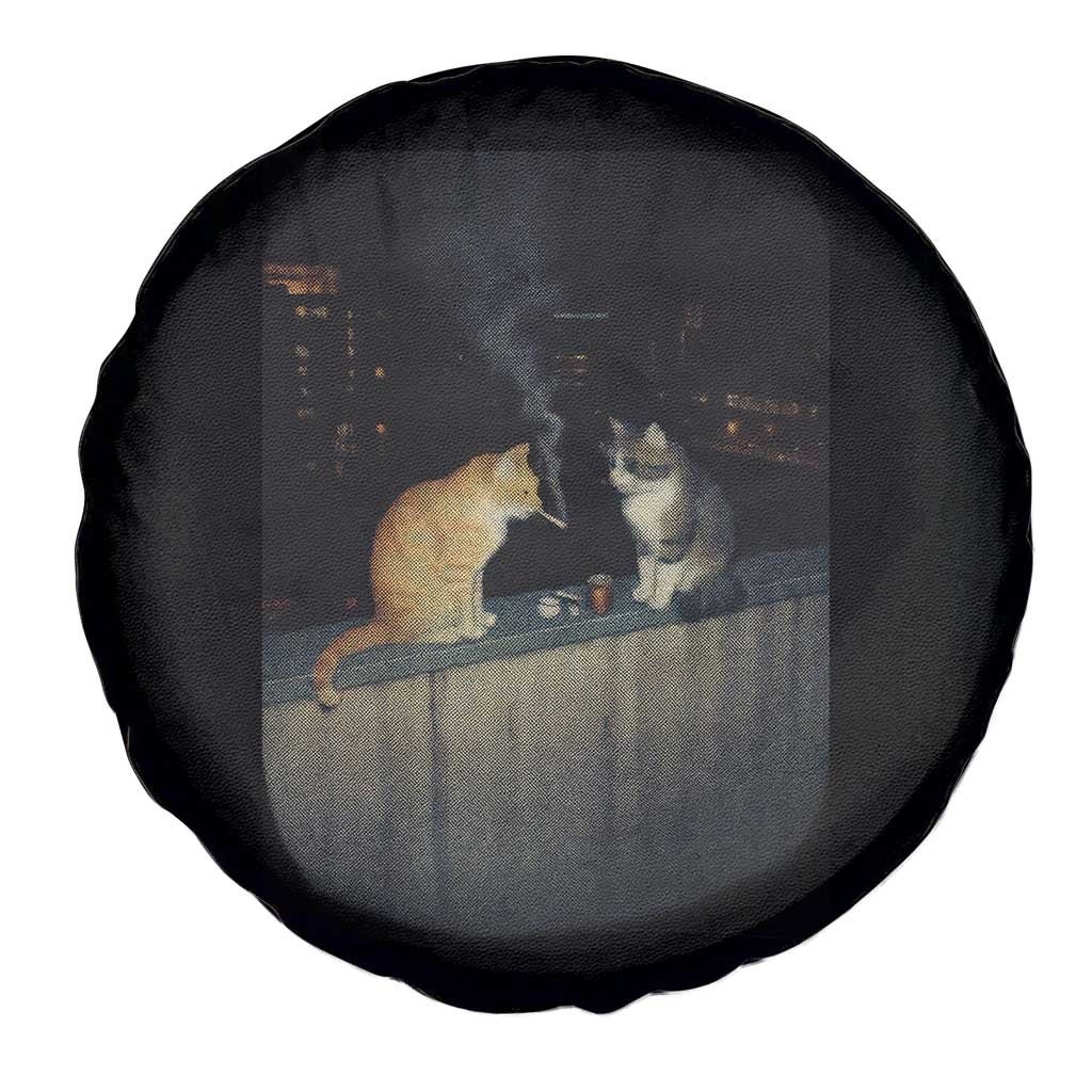 Funny Smoking Cat Spare Tire Cover Retro 90s Grunge Kitty Streetwear Meme - Wonder Print Shop