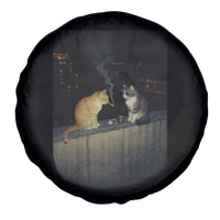 Funny Smoking Cat Spare Tire Cover Retro 90s Grunge Kitty Streetwear Meme - Wonder Print Shop
