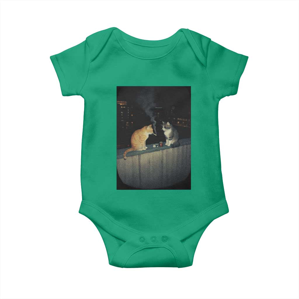 Funny Smoking Cat Baby Onesie Retro 90s Grunge Kitty Streetwear Meme - Wonder Print Shop