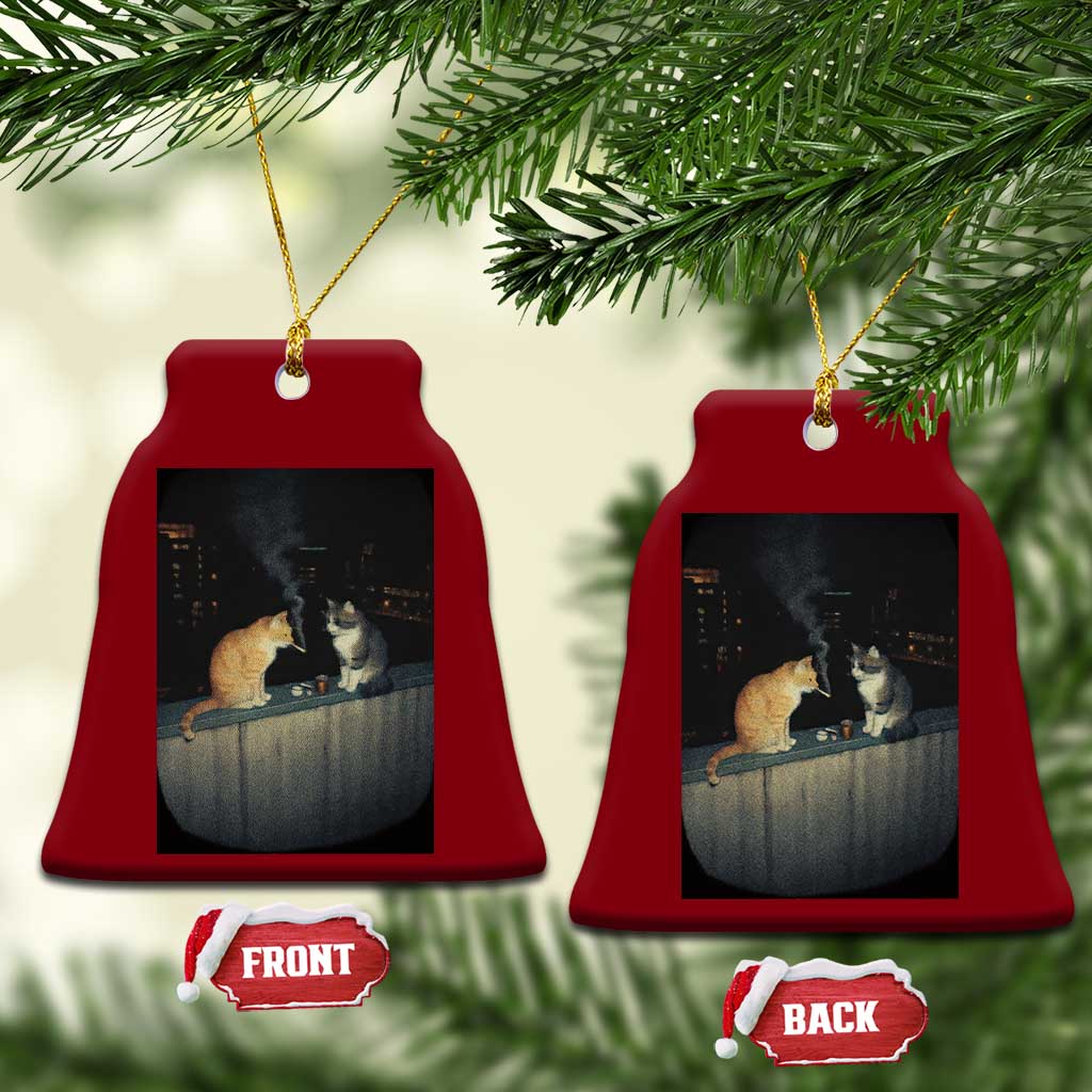 Funny Smoking Cat Ceramic Ornament Retro 90s Grunge Kitty Streetwear Meme - Wonder Print Shop