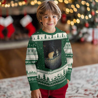 Funny Smoking Cat Ugly Christmas Sweater Retro 90s Grunge Kitty Streetwear Meme - Wonder Print Shop