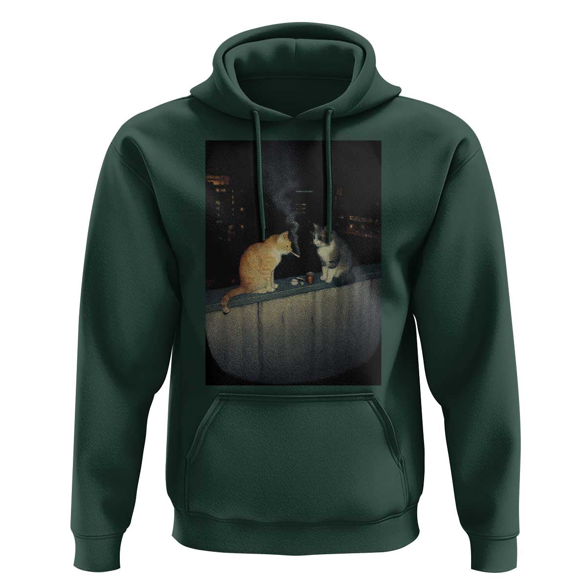 Funny Smoking Cat Hoodie Retro 90s Grunge Kitty Streetwear Meme - Wonder Print Shop