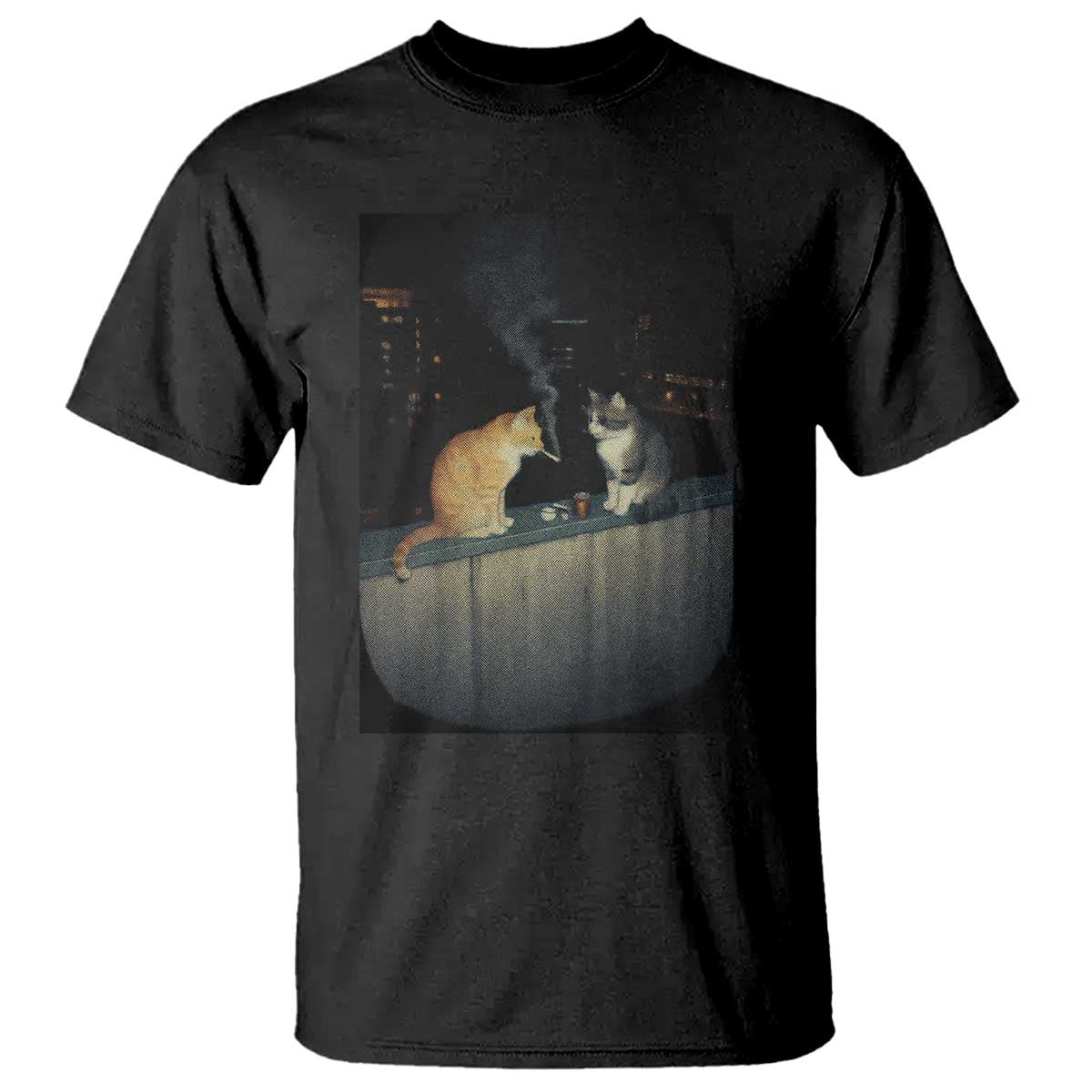 Funny Smoking Cat T Shirt Retro 90s Grunge Kitty Streetwear Meme - Wonder Print Shop