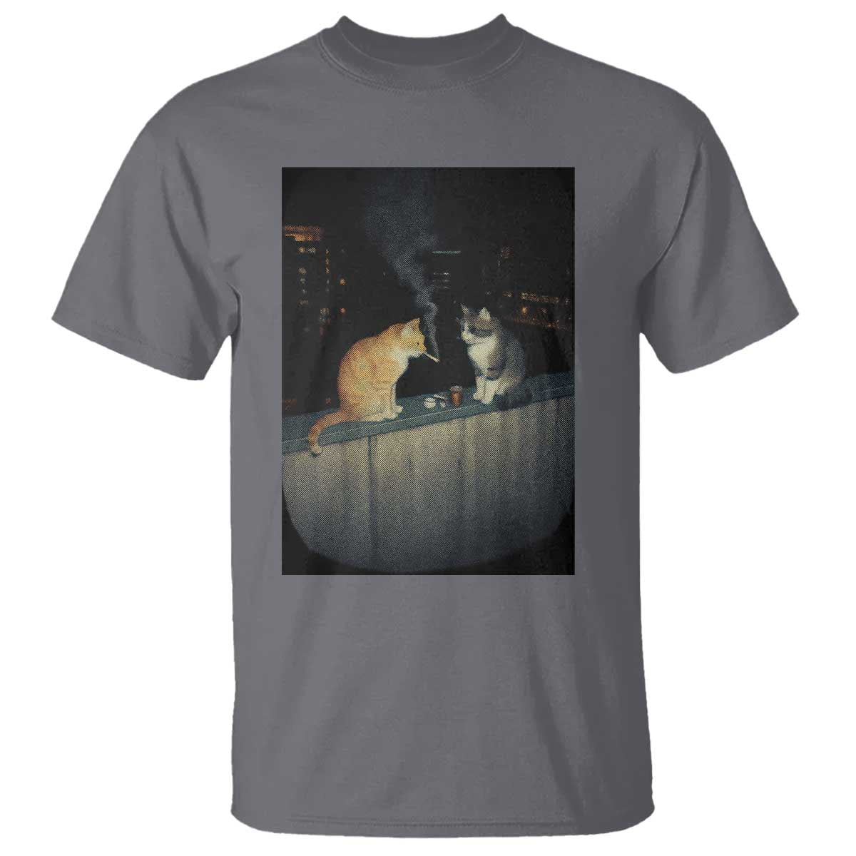 Funny Smoking Cat T Shirt Retro 90s Grunge Kitty Streetwear Meme - Wonder Print Shop