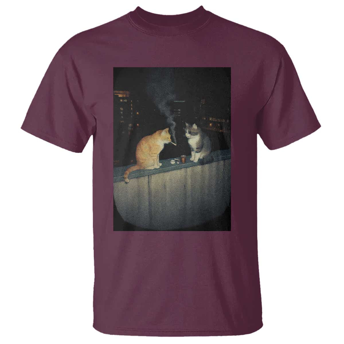 Funny Smoking Cat T Shirt Retro 90s Grunge Kitty Streetwear Meme - Wonder Print Shop