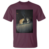 Funny Smoking Cat T Shirt Retro 90s Grunge Kitty Streetwear Meme - Wonder Print Shop