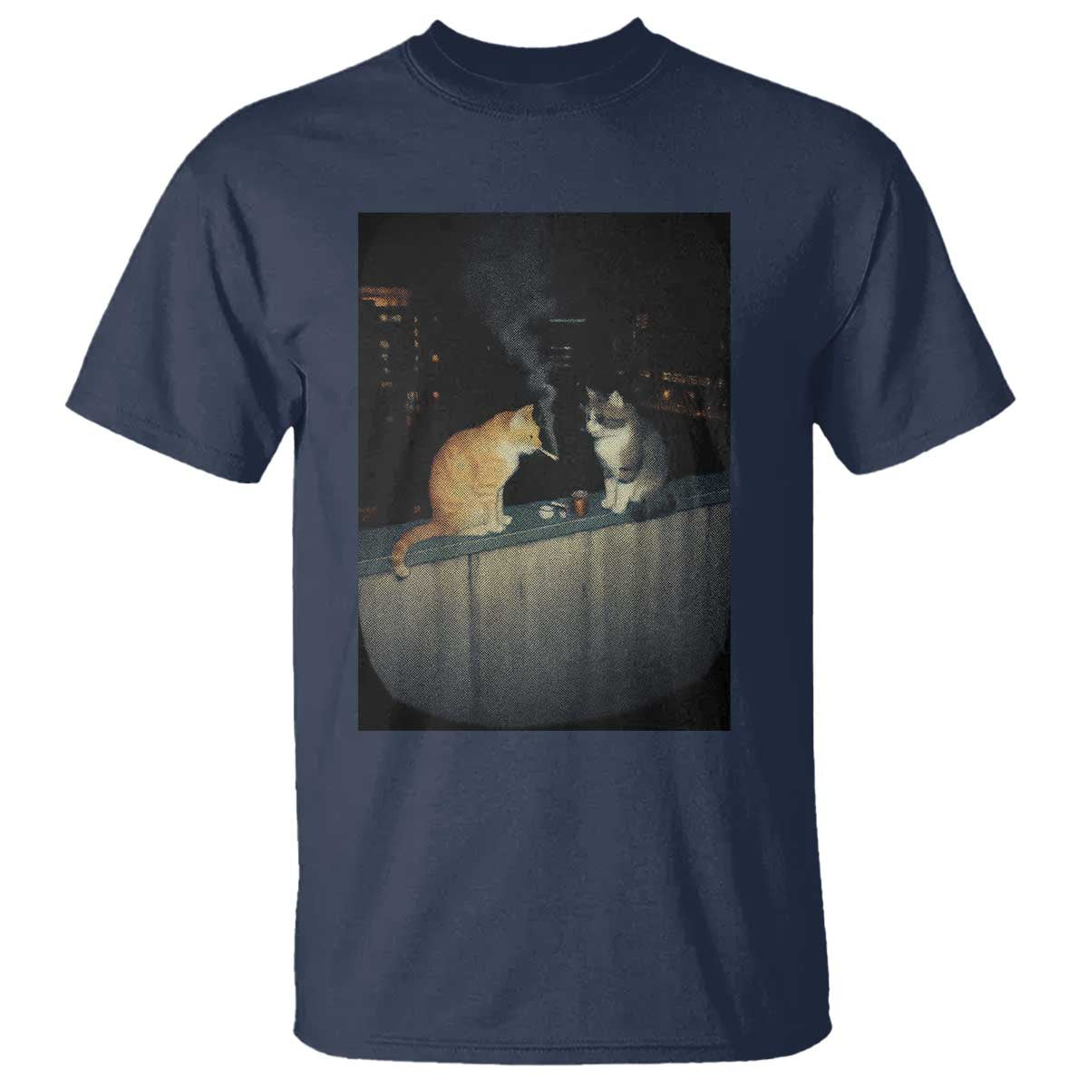 Funny Smoking Cat T Shirt Retro 90s Grunge Kitty Streetwear Meme - Wonder Print Shop