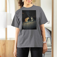 Funny Smoking Cat T Shirt For Women Retro 90s Grunge Kitty Streetwear Meme - Wonder Print Shop