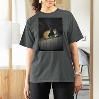 Funny Smoking Cat T Shirt For Women Retro 90s Grunge Kitty Streetwear Meme - Wonder Print Shop