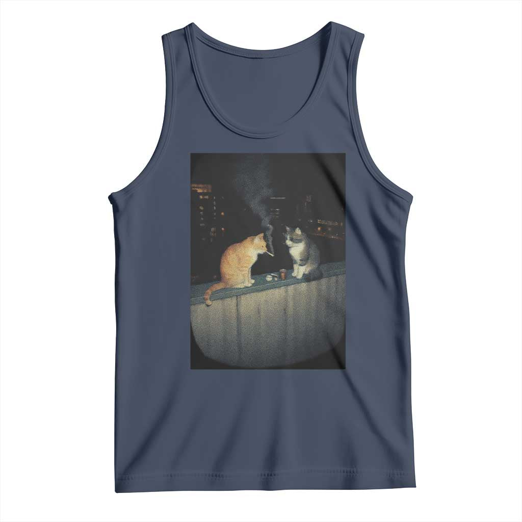 Funny Smoking Cat Tank Top Retro 90s Grunge Kitty Streetwear Meme - Wonder Print Shop