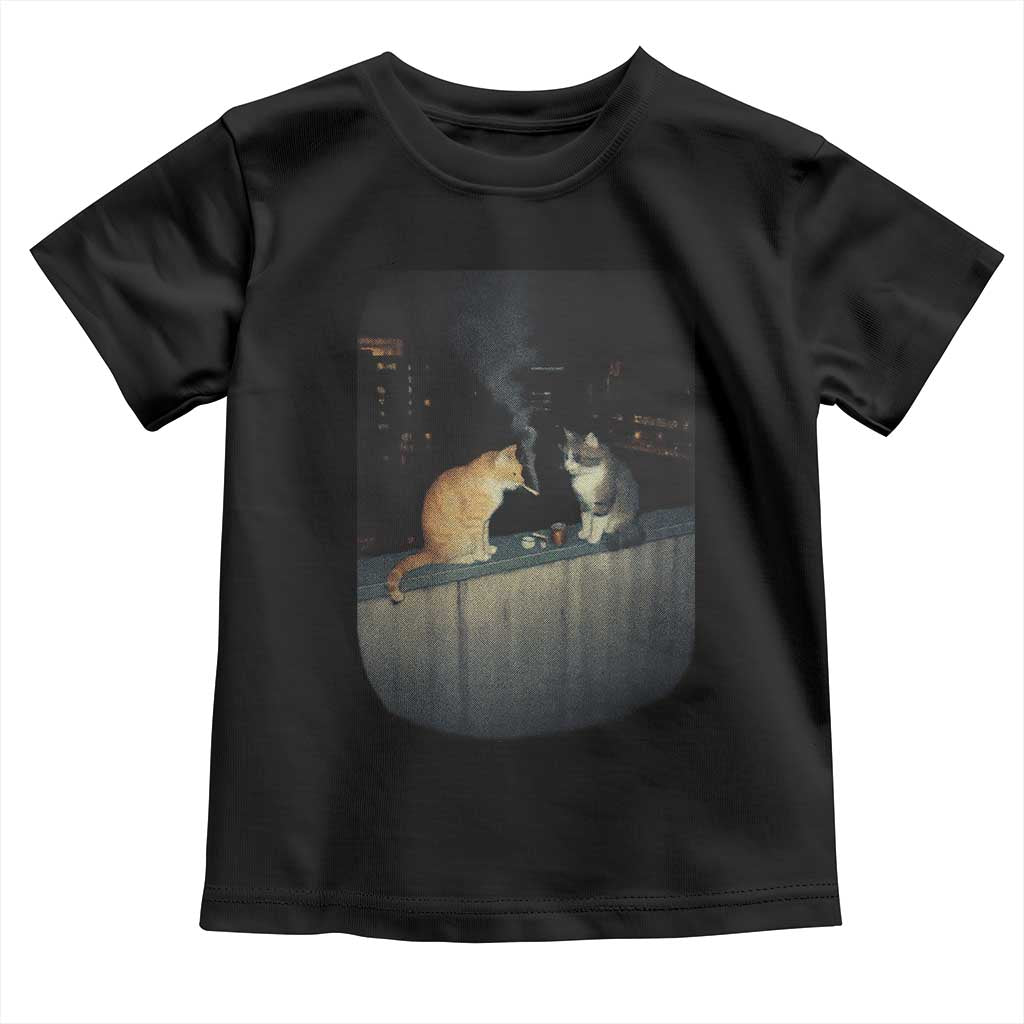 Funny Smoking Cat Toddler T Shirt Retro 90s Grunge Kitty Streetwear Meme - Wonder Print Shop