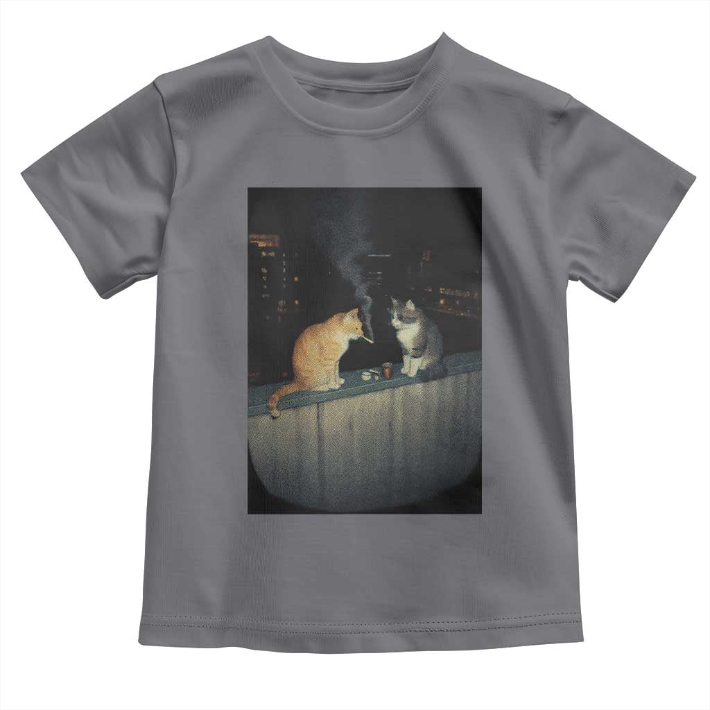 Funny Smoking Cat Toddler T Shirt Retro 90s Grunge Kitty Streetwear Meme - Wonder Print Shop