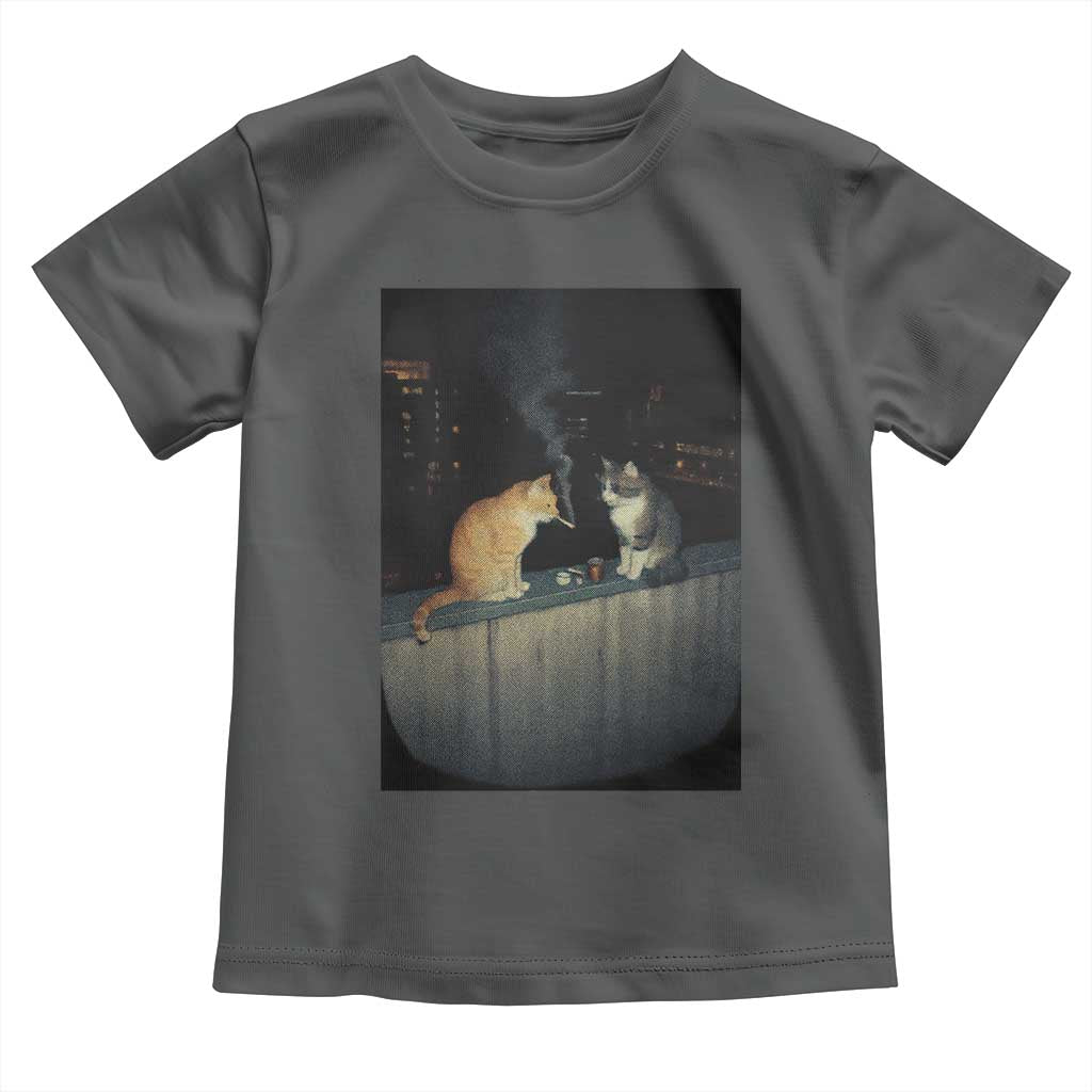 Funny Smoking Cat Toddler T Shirt Retro 90s Grunge Kitty Streetwear Meme - Wonder Print Shop