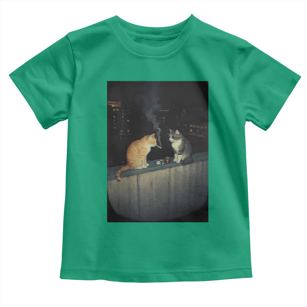 Funny Smoking Cat Toddler T Shirt Retro 90s Grunge Kitty Streetwear Meme - Wonder Print Shop