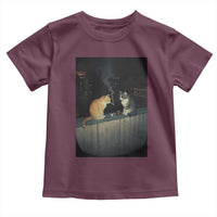 Funny Smoking Cat Toddler T Shirt Retro 90s Grunge Kitty Streetwear Meme - Wonder Print Shop