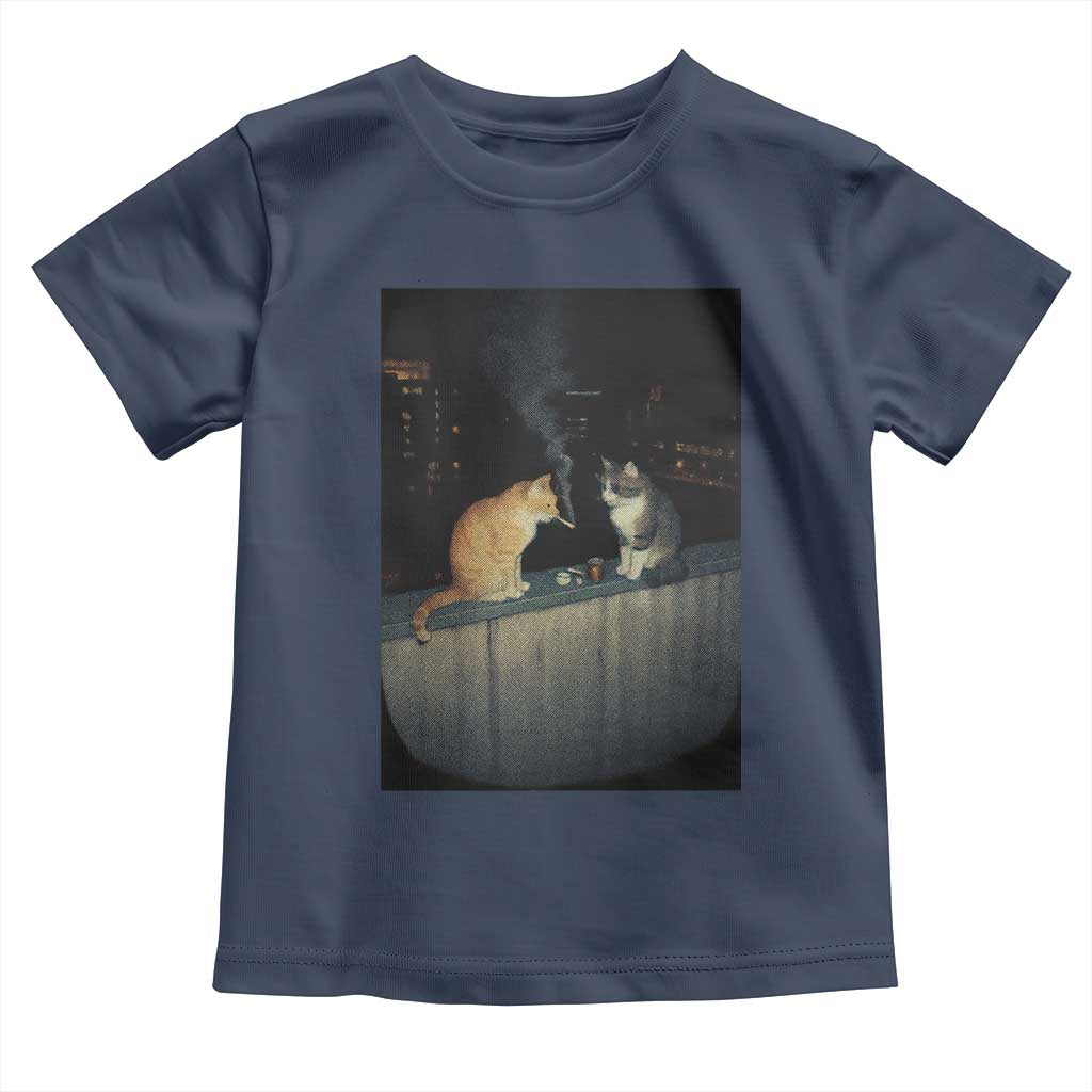 Funny Smoking Cat Toddler T Shirt Retro 90s Grunge Kitty Streetwear Meme - Wonder Print Shop