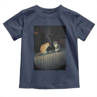Funny Smoking Cat Toddler T Shirt Retro 90s Grunge Kitty Streetwear Meme - Wonder Print Shop
