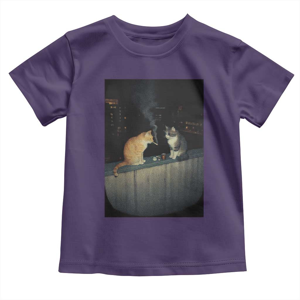 Funny Smoking Cat Toddler T Shirt Retro 90s Grunge Kitty Streetwear Meme - Wonder Print Shop