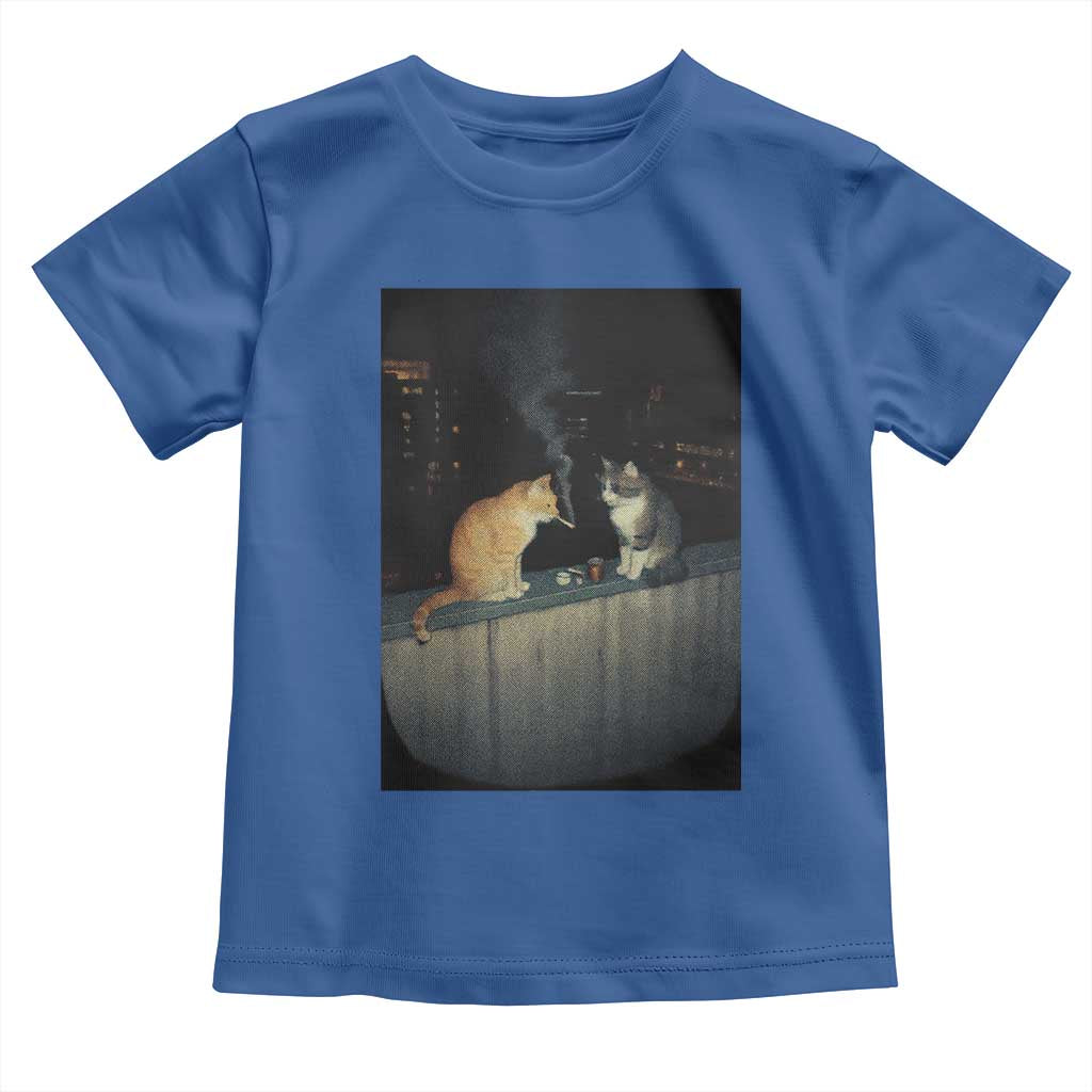 Funny Smoking Cat Toddler T Shirt Retro 90s Grunge Kitty Streetwear Meme - Wonder Print Shop