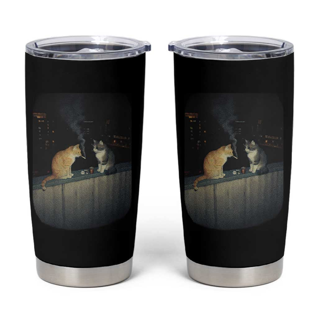 Funny Smoking Cat Tumbler Cup Retro 90s Grunge Kitty Streetwear Meme - Wonder Print Shop