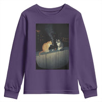 Funny Smoking Cat Youth Sweatshirt Retro 90s Grunge Kitty Streetwear Meme - Wonder Print Shop