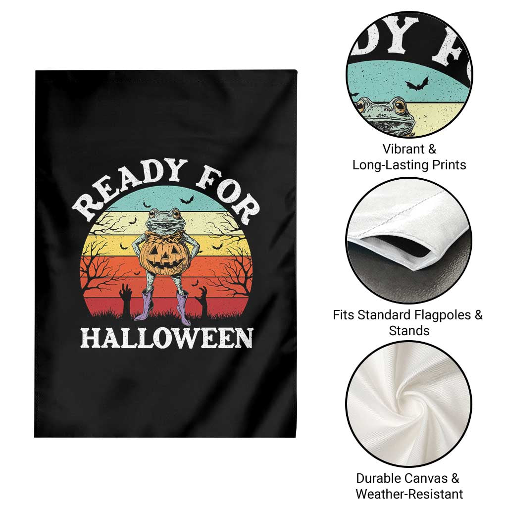 Funny Halloween Frog Garden Flag Retro Spooky Season Funny Frogs Costume - Wonder Print Shop