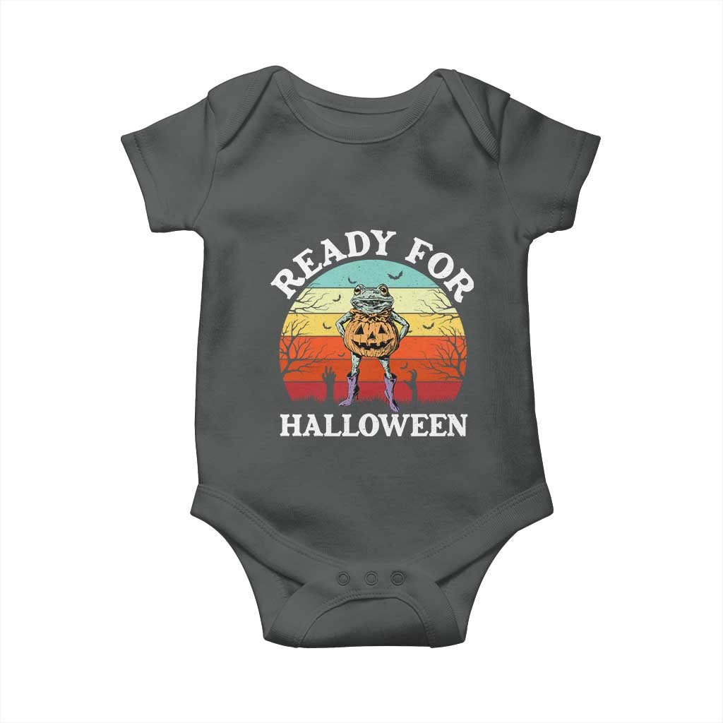 Funny Halloween Frog Baby Onesie Retro Spooky Season Funny Frogs Costume - Wonder Print Shop