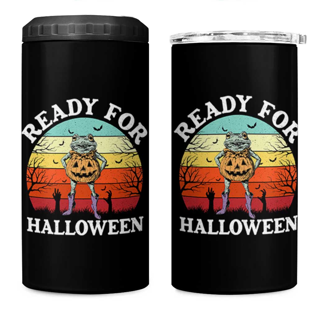 Funny Halloween Frog 4 in 1 Can Cooler Tumbler Retro Spooky Season Funny Frogs Costume - Wonder Print Shop