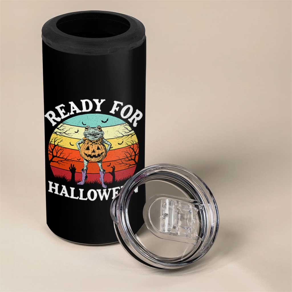 Funny Halloween Frog 4 in 1 Can Cooler Tumbler Retro Spooky Season Funny Frogs Costume - Wonder Print Shop