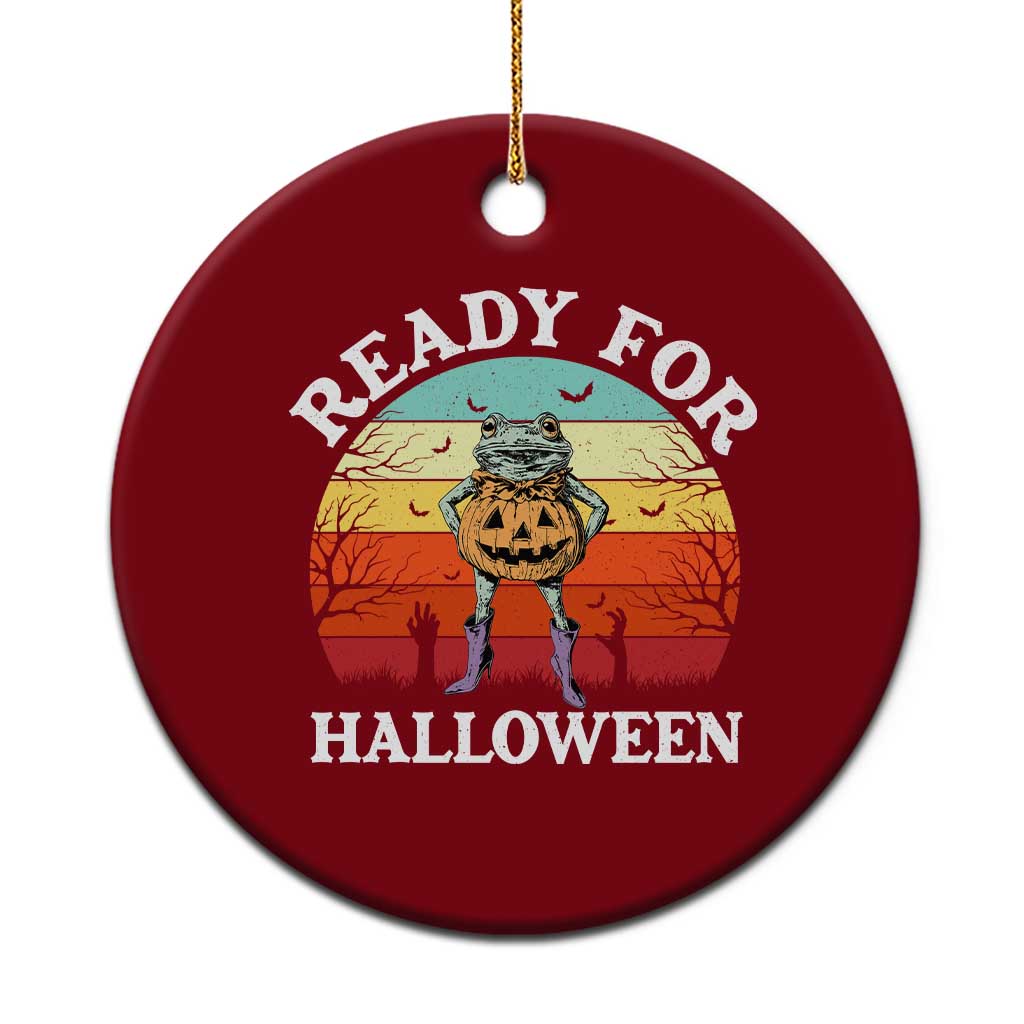 Funny Halloween Frog Ceramic Ornament Retro Spooky Season Funny Frogs Costume - Wonder Print Shop