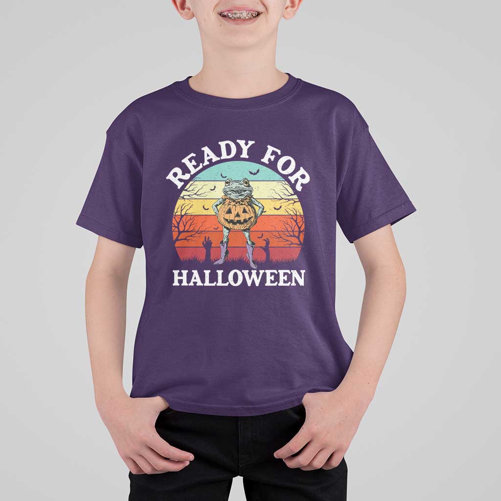 Funny Halloween Frog T Shirt For Kid Retro Spooky Season Funny Frogs Costume - Wonder Print Shop