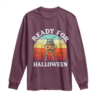 Funny Halloween Frog Long Sleeve Shirt Retro Spooky Season Funny Frogs Costume - Wonder Print Shop
