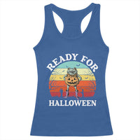 Funny Halloween Frog Racerback Tank Top Retro Spooky Season Funny Frogs Costume - Wonder Print Shop