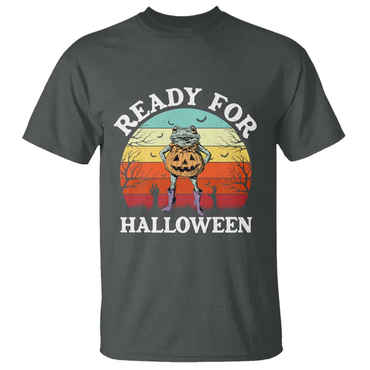 Funny Halloween Frog T Shirt Retro Spooky Season Funny Frogs Costume - Wonder Print Shop
