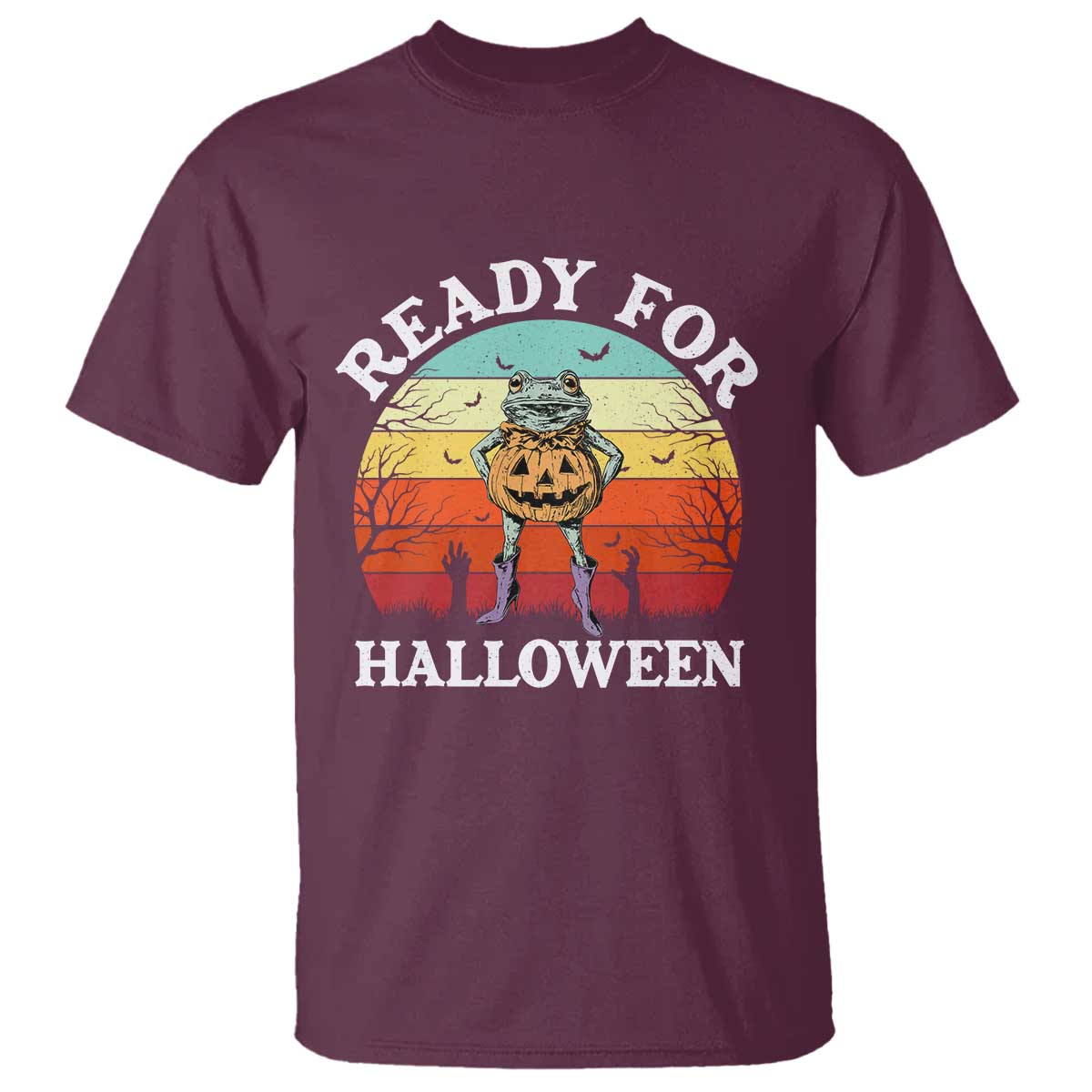 Funny Halloween Frog T Shirt Retro Spooky Season Funny Frogs Costume - Wonder Print Shop