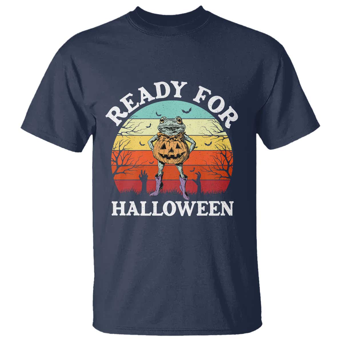 Funny Halloween Frog T Shirt Retro Spooky Season Funny Frogs Costume - Wonder Print Shop