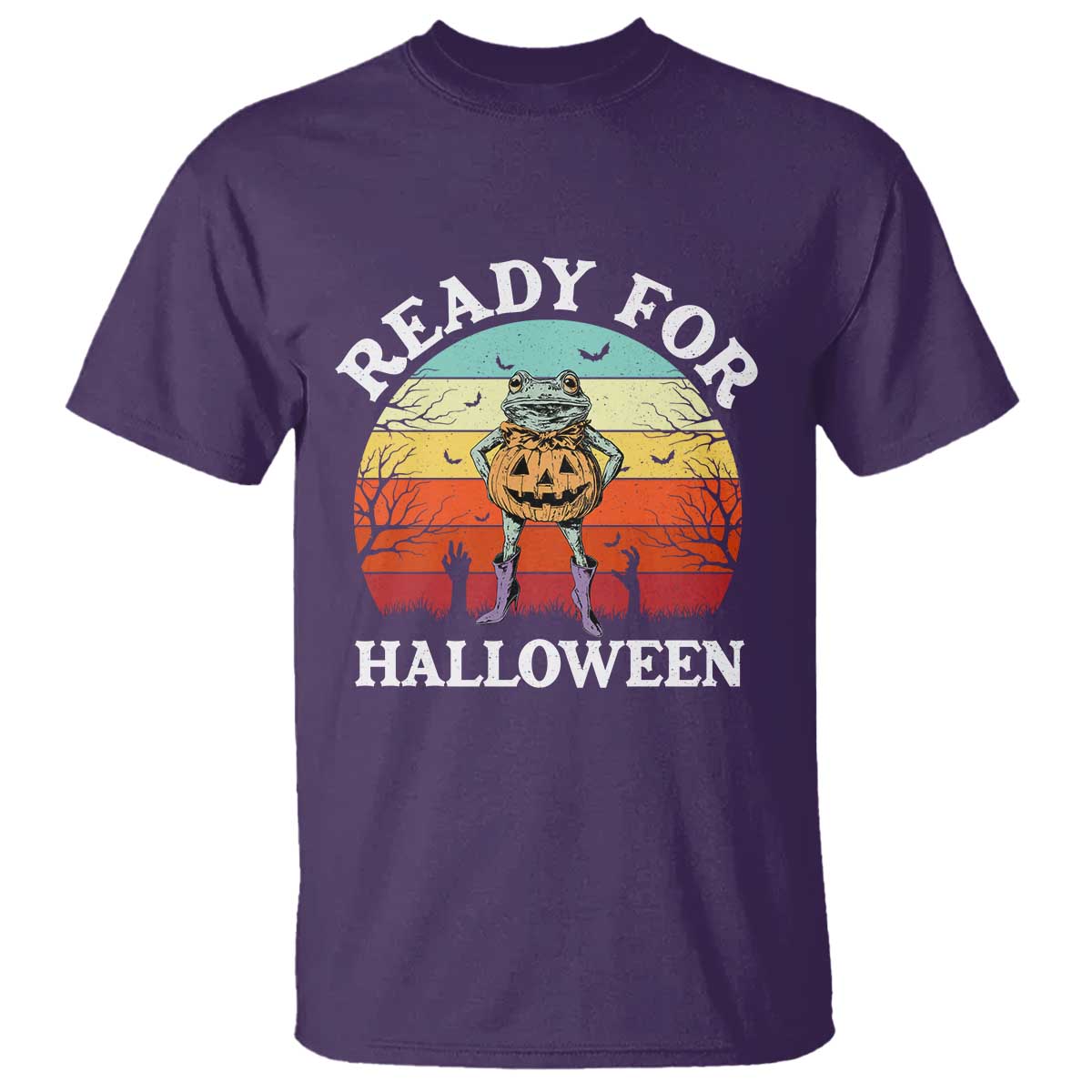 Funny Halloween Frog T Shirt Retro Spooky Season Funny Frogs Costume - Wonder Print Shop