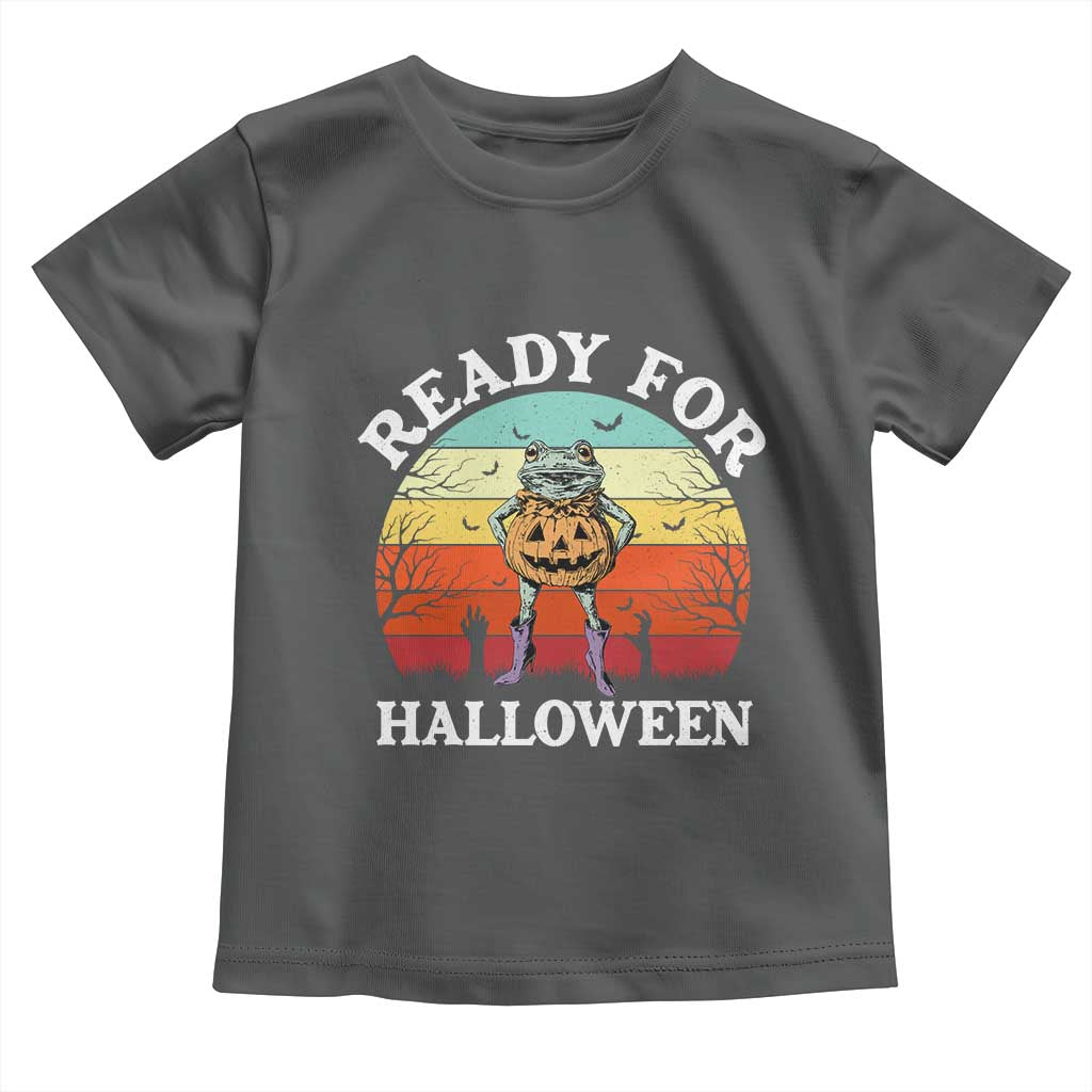Funny Halloween Frog Toddler T Shirt Retro Spooky Season Funny Frogs Costume - Wonder Print Shop