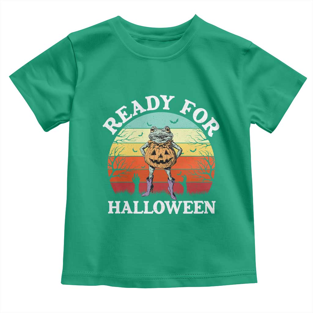 Funny Halloween Frog Toddler T Shirt Retro Spooky Season Funny Frogs Costume - Wonder Print Shop