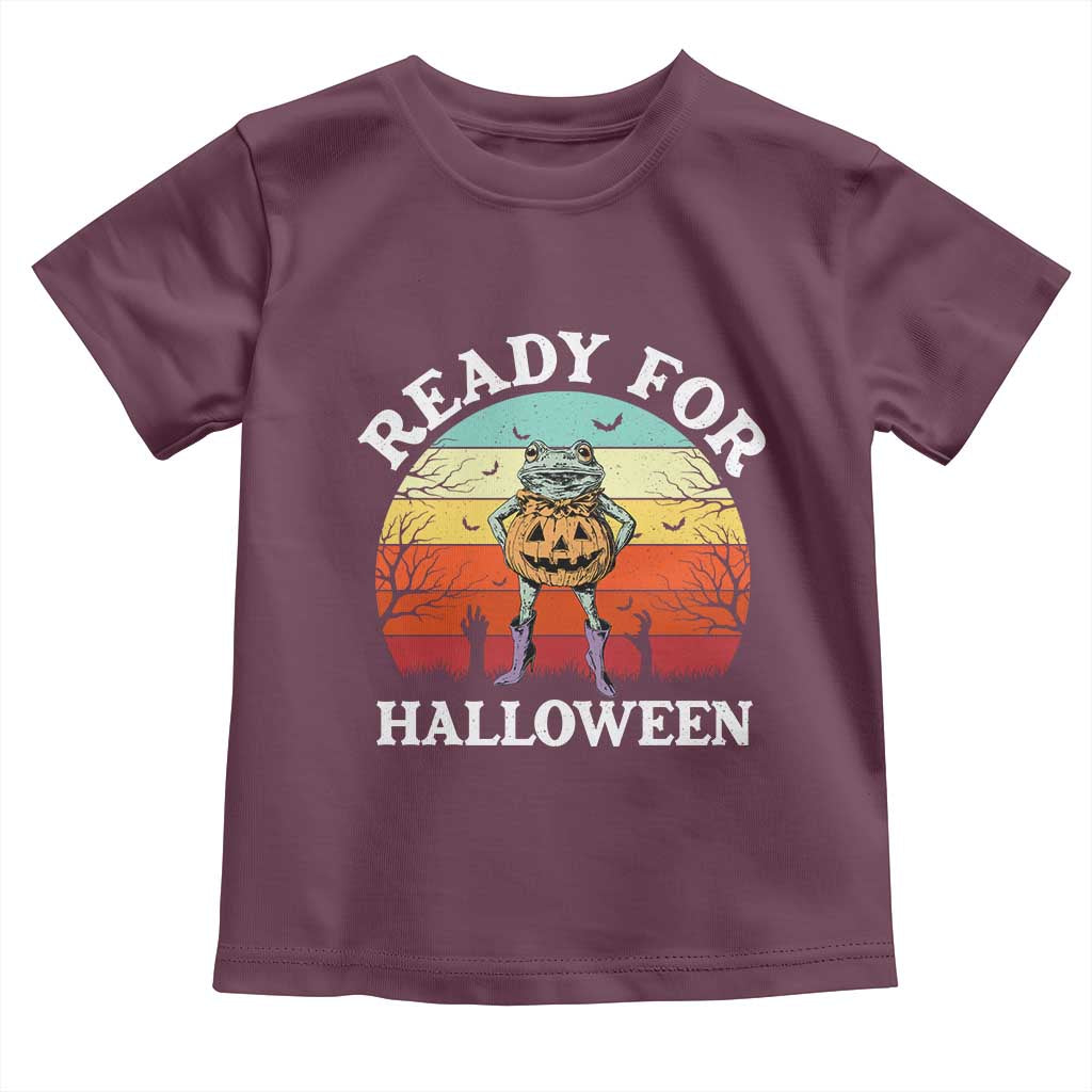Funny Halloween Frog Toddler T Shirt Retro Spooky Season Funny Frogs Costume - Wonder Print Shop