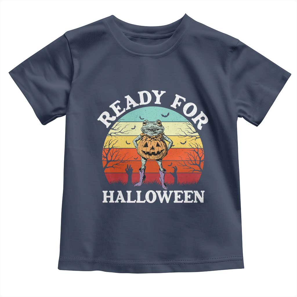 Funny Halloween Frog Toddler T Shirt Retro Spooky Season Funny Frogs Costume - Wonder Print Shop
