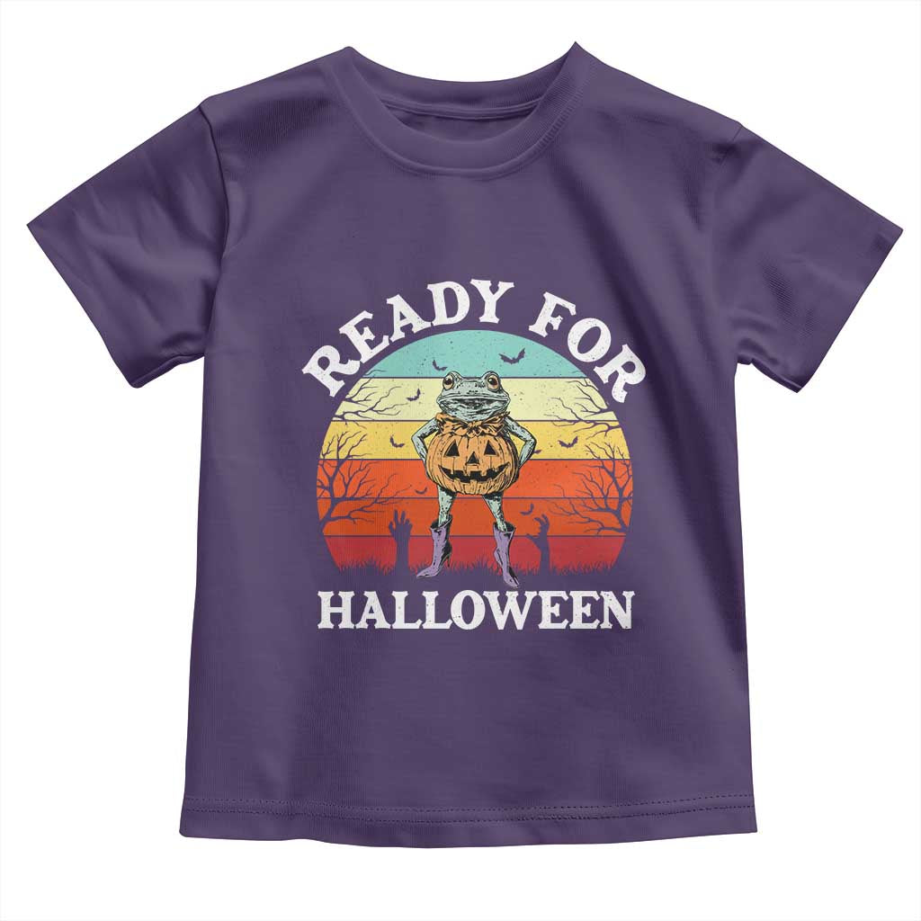 Funny Halloween Frog Toddler T Shirt Retro Spooky Season Funny Frogs Costume - Wonder Print Shop