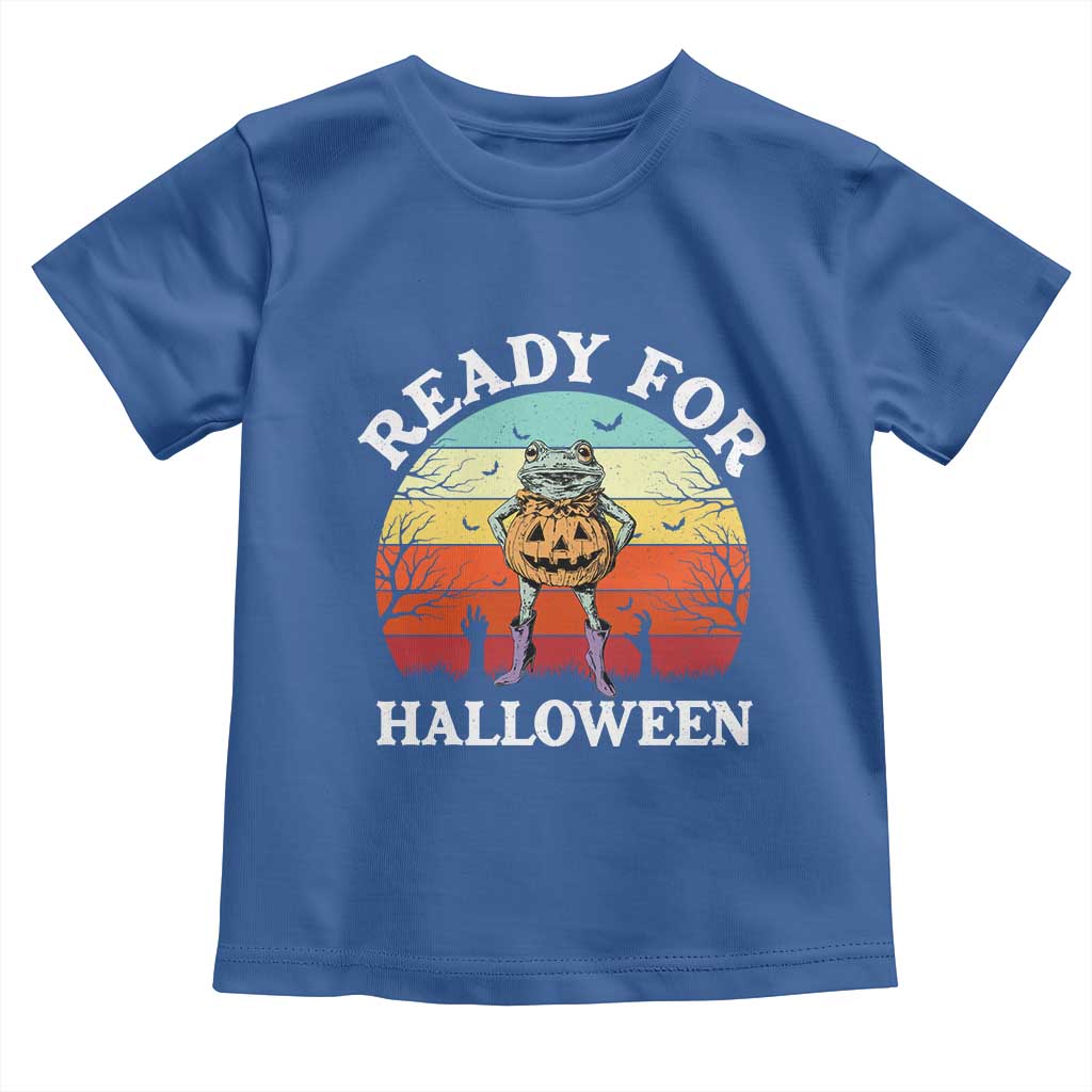 Funny Halloween Frog Toddler T Shirt Retro Spooky Season Funny Frogs Costume - Wonder Print Shop