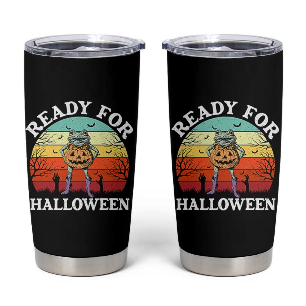 Funny Halloween Frog Tumbler Cup Retro Spooky Season Funny Frogs Costume - Wonder Print Shop