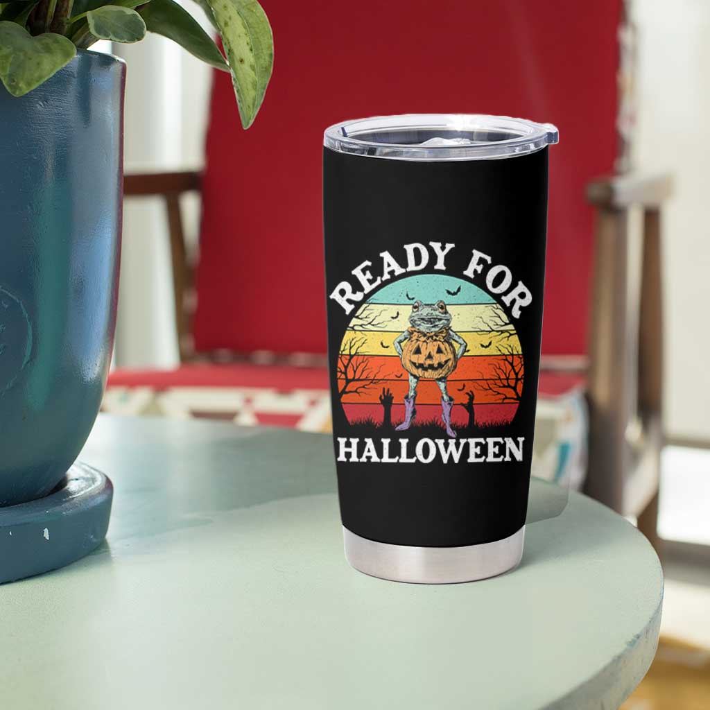 Funny Halloween Frog Tumbler Cup Retro Spooky Season Funny Frogs Costume - Wonder Print Shop