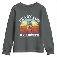 Funny Halloween Frog Youth Sweatshirt Retro Spooky Season Funny Frogs Costume - Wonder Print Shop