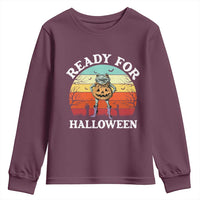 Funny Halloween Frog Youth Sweatshirt Retro Spooky Season Funny Frogs Costume - Wonder Print Shop